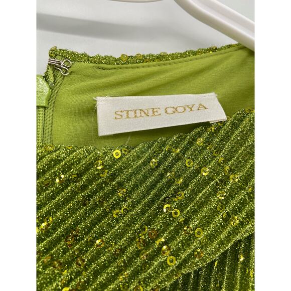 Stine Goya Denise Green Sequined Long Sleeve Top Size XS - Picture 4 of 7